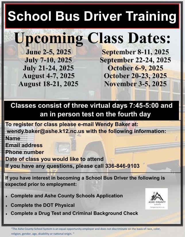  Bus Driver Training Flyer